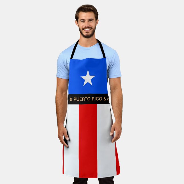 Cooking Carribean & Puerto Rico Flag Chefs kitchen Apron (Worn)