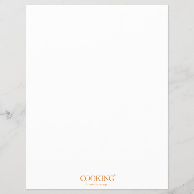 Cooking Cheaper Than Therapy Flyer (Front)