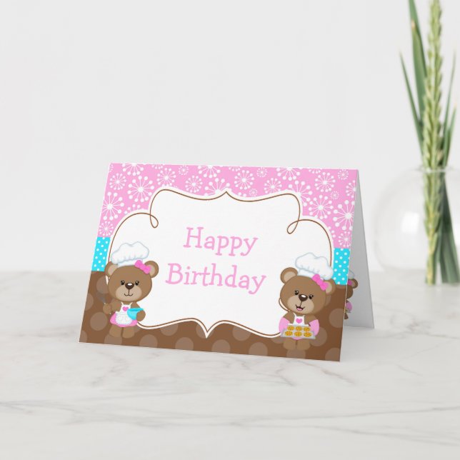 Cooking Chef Bear Party Card (Front)