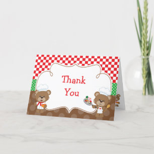 Cooking Chef Bear Party Thank You Card
