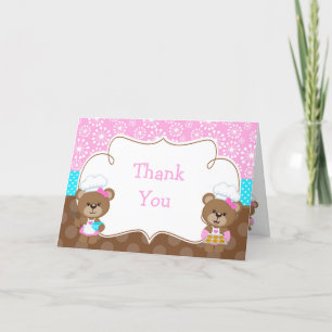 Cooking Chef Bear Party Thank You Card