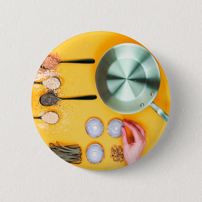 Cooking Chef Pan 6 Cm Round Badge (Front)