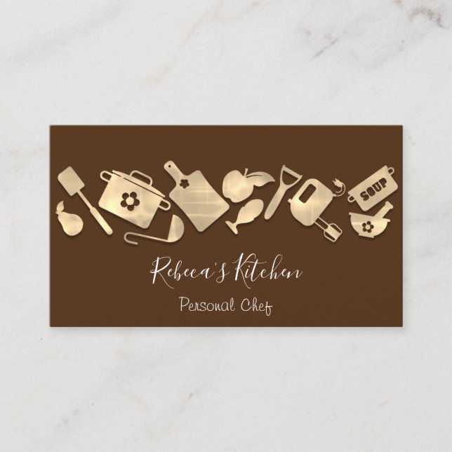 Cooking Chef Restaurant Catering Logo QR Logo  Business Card (Front)