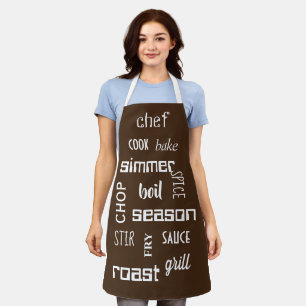 Cooking Chef Words Brown Apron
