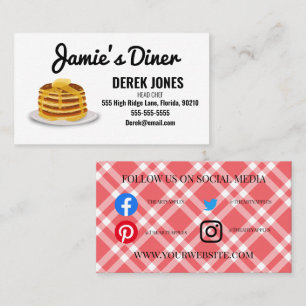 cooking class catering diner pancakes restaurant business card