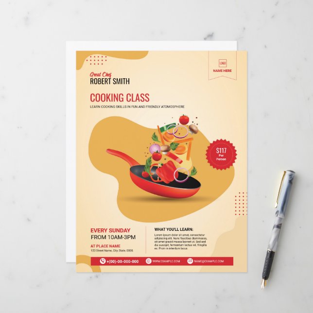 Cooking Class Flyer Template (Front/Back In Situ)