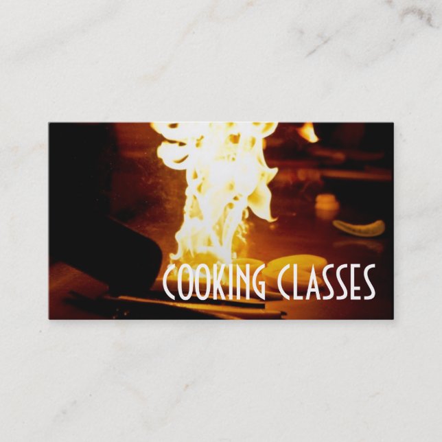 Cooking Classes Restaurant Bar Iron Chef Business Card (Front)