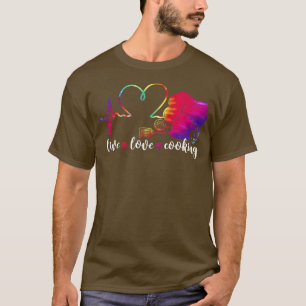 Cooking Cook Tie Dye Heart Heartbeat Kitchen Chef T-Shirt
