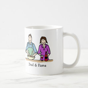 Cooking couple - personalised cartoon mug
