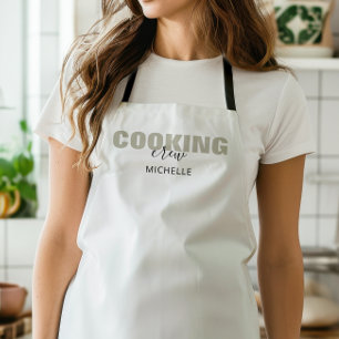 Cooking Crew Simple Text Matching Group Name Apron