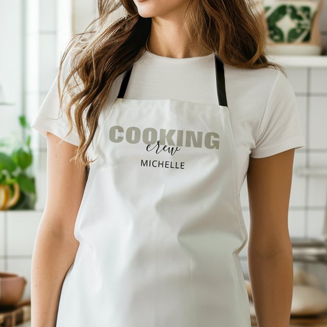 Cooking Crew Simple Text Matching Group Name Apron (Creator Uploaded)