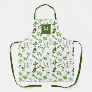 Cooking Culinary Garden Herbs Monogrammed Apron