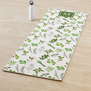 Cooking Culinary Garden Herbs Monogrammed Yoga Mat