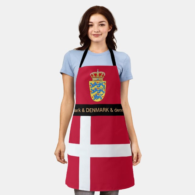Cooking Denmark & Danish Flag Chefs kitchen Apron (Worn)