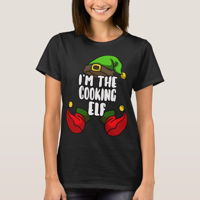 Cooking Elf Matching Family Christmas Party Pajama T-Shirt (Front)