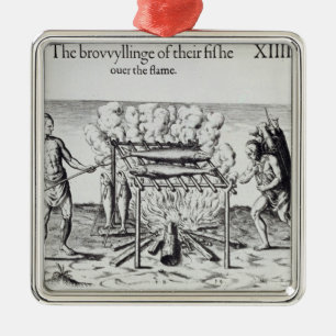 Cooking Fish Metal Tree Decoration