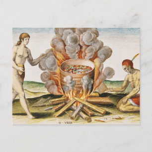 Cooking Food in a Terracotta Pot Postcard