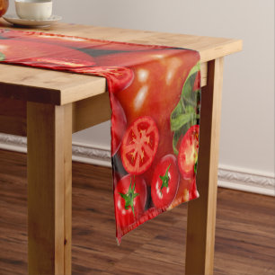 Cooking Fresh Garden Tomatoes Table Runner