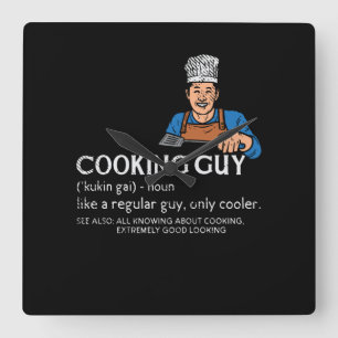 Cooking Guy Definition Square Wall Clock