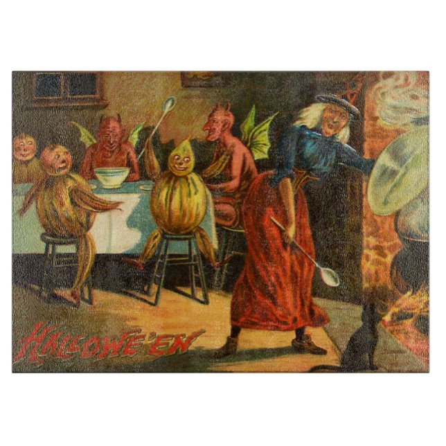 Cooking Halloween Witch Cutting Board (Front)