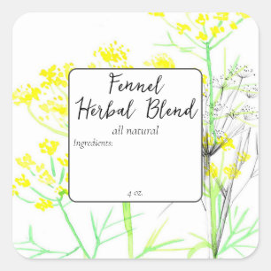 Cooking Herbal Blend Label Fennel Flower