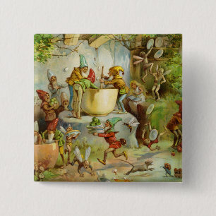 Cooking In The Gnome Kitchen 15 Cm Square Badge