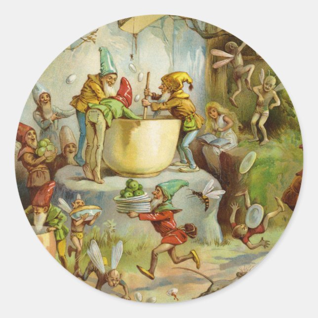 Cooking In The Gnome Kitchen Classic Round Sticker (Front)