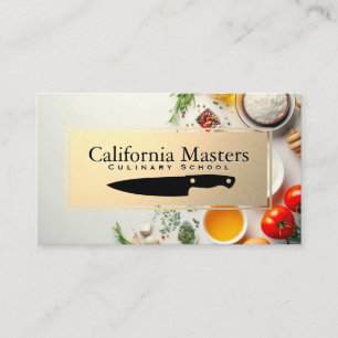 Cooking Ingredients   Kitchen Knife Business Card