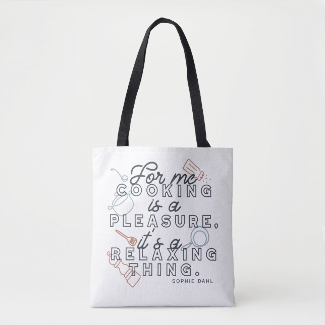  Cooking is a Pleasure Thing Typography II Tote Bag (Front)