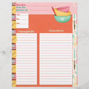 Cooking Is An Art Recipe Insert - Double-sided