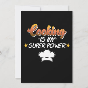 Cooking Is My Superpower Cook Chef Kitchen Food Thank You Card