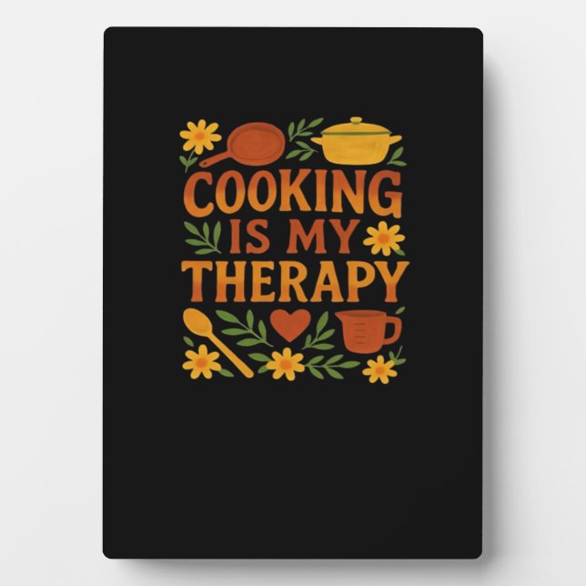 Cooking is my therapy Oversized T-Shirt Plaque (Front)