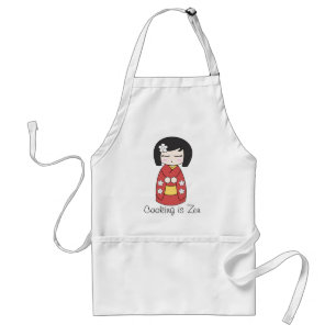 "Cooking is Zen" Kokeshi Doll Apron
