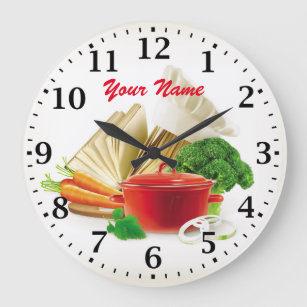 Cooking Kitchen Personalizable Wall Clock