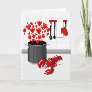 Cooking Lobster with Love Greeting Card
