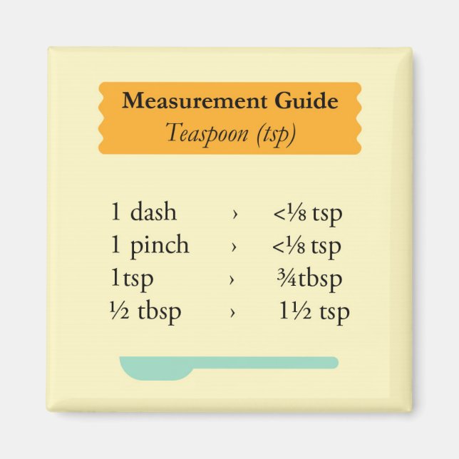 Cooking Measurement Guide Magnet (Front)