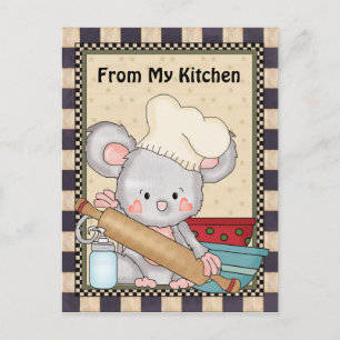 Cooking Mouse cartoon fun postcard