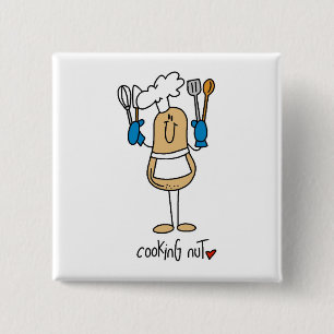 Cooking Nut T-shirts and Gifts 15 Cm Square Badge