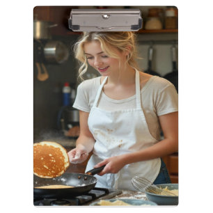 Cooking Pancakes Photo Customize Clipboard