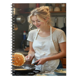 Cooking Pancakes Photo Customize Notebook