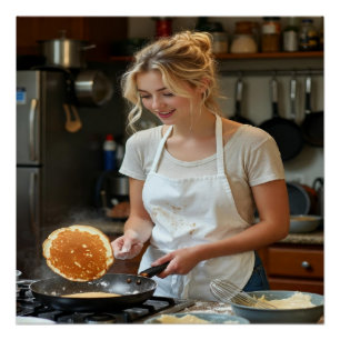Cooking Pancakes Photo Customize Poster