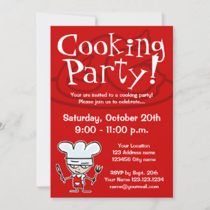 Cooking party invitations