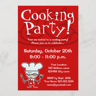 Cooking party invitations