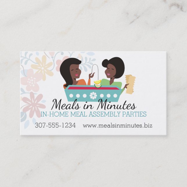 Cooking party meal assembly African American women Business Card (Front)