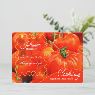 Cooking Party with Big Red Tomatoes Invitation