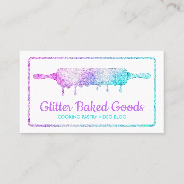 Cooking pastry  drip rolling pin business card (Front)