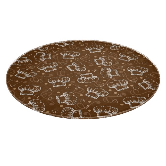 Cooking pattern with chef hat cutting board (Corner)
