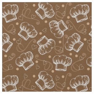 Cooking pattern with chef hat fabric