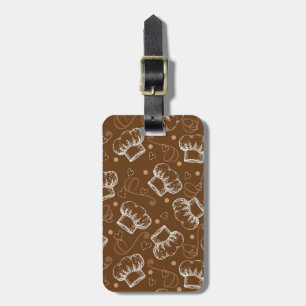 Cooking pattern with chef hat luggage tag