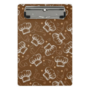 Cooking pattern with chef hat mini clipboard